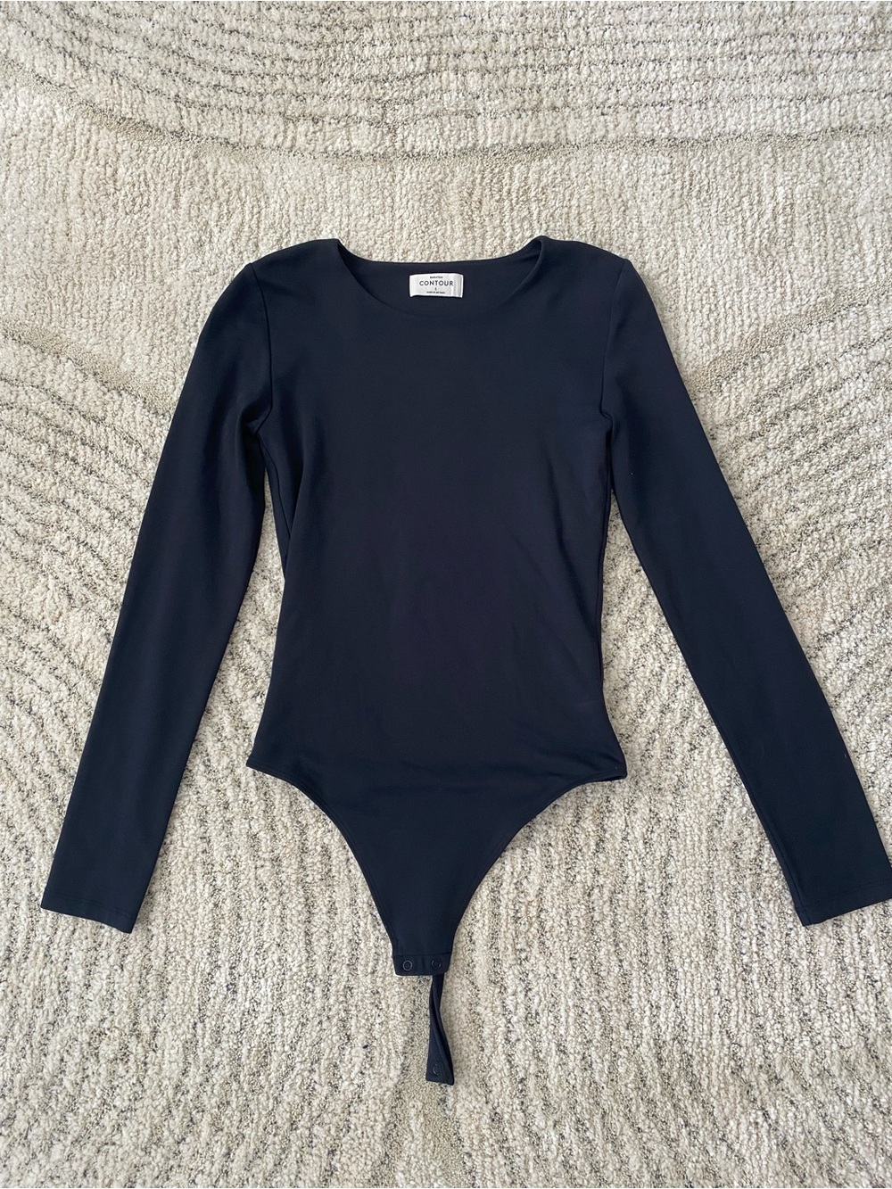 Aritzia Black Long-Sleeve One-Piece Bodysuit